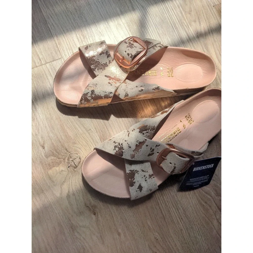 Birkenstock Siena Rose Gold Metallic Copper Exquisite Sandals EU 38 Womens 7-7.5 - Picture 6 of 12